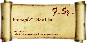 Faragó Szelim névjegykártya
